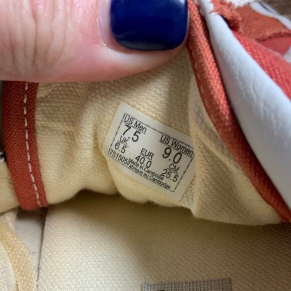 Van's Unisex orange‎ shoes size M7.5/W9 - Picture 6 of 6